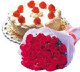 Sincan çiçekçileri firmamızdan 11 adet gül ve pasta siparişi Ankara Ostim Çiçekçi firmamızdan