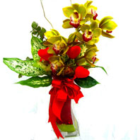 Ankara çiçek siparişi gönderme firmamızdan size özel cam içerisinde tek dal kesme orkide çiçeği