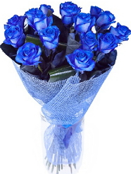 13 adet mavi gülden buket çiçeği Ankara İnternetten çiçek siparişi